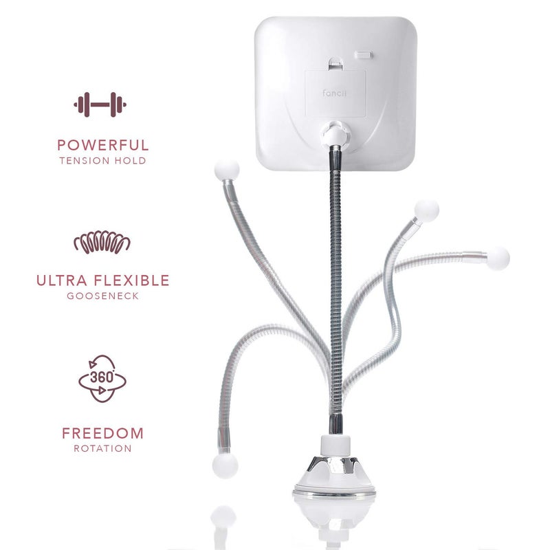 Fancii Flexible Magnifying Mirror 10X with LED Light and Gooseneck, Lighted Travel Makeup Mirror, Lock Suction, Natural Daylight LED, Cordless and Portable (Mira Plus) - Image 5