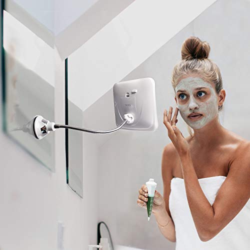 Fancii Flexible Magnifying Mirror 10X with LED Light and Gooseneck, Lighted Travel Makeup Mirror, Lock Suction, Natural Daylight LED, Cordless and Portable (Mira Plus) - Image 2