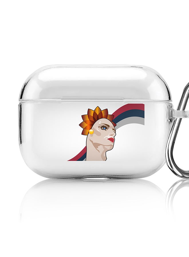 Stylizedd Classic Clear printed Case for Apple AirPods Pro 2nd Generation Thin Transparent Cover [Designed for Apple AirPods Pro 2nd Generation] - Lady Liberty (Blue) - Image 1