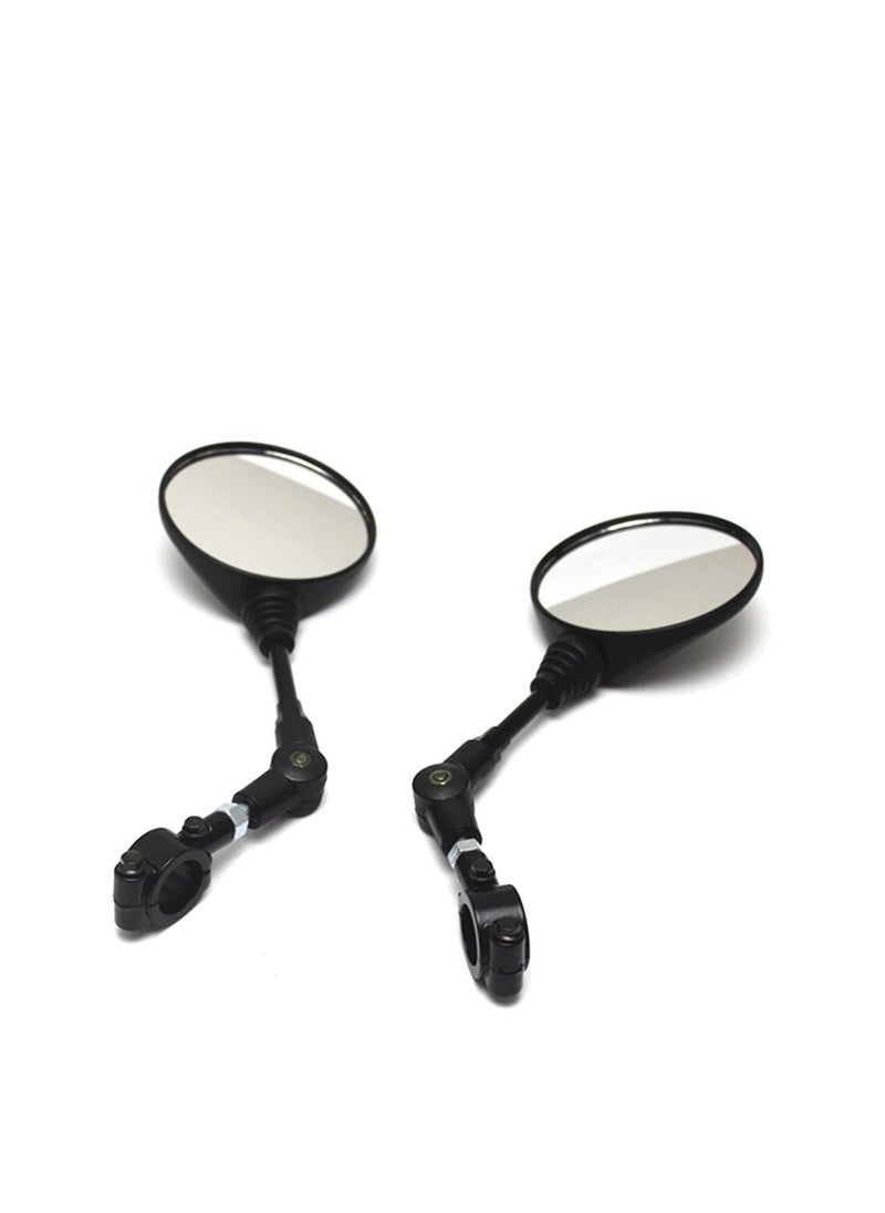 SYOSI Universal Motorcycle Scooter Aluminum Alloy Handlebar Collapsible Round Shape Rearview Side Mirror Base Modified Accessories for Street Cars Universal Scooters 1 Pair  - Image 3