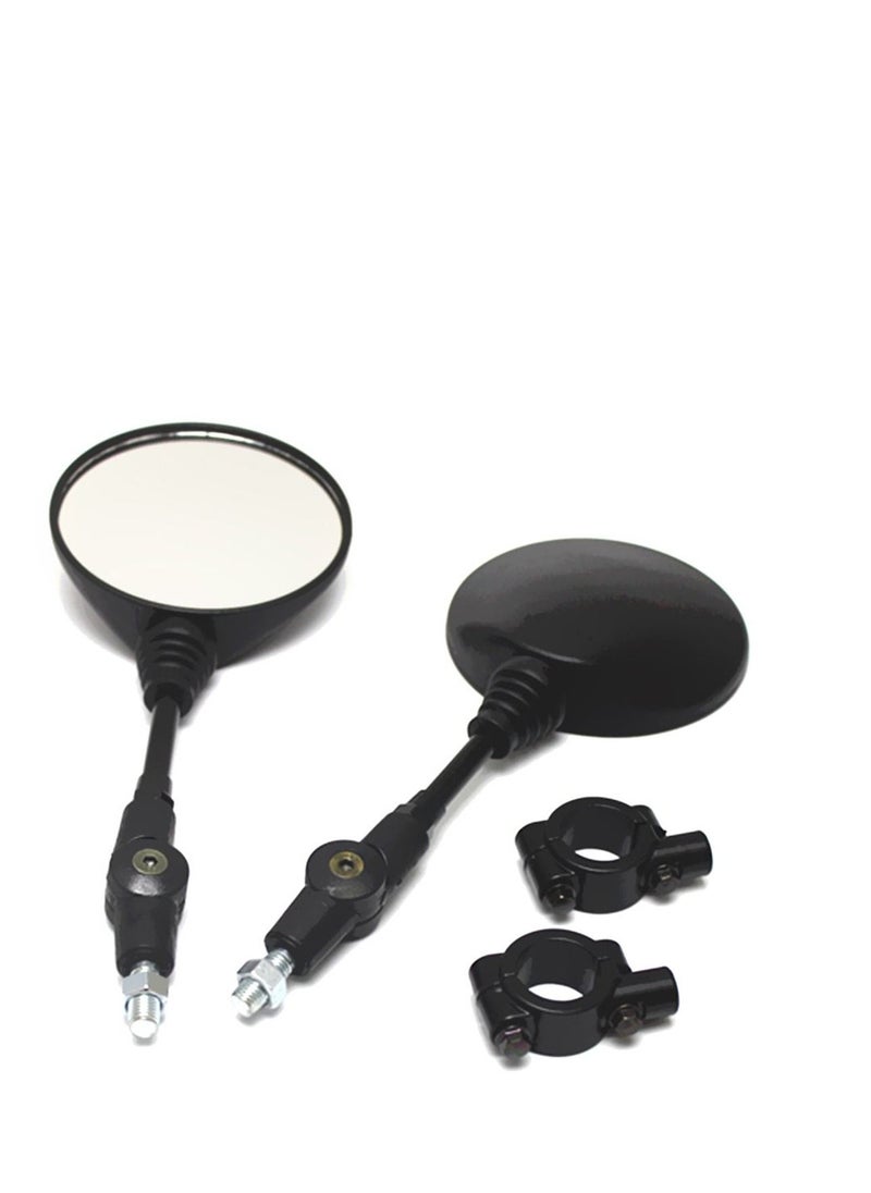 SYOSI Universal Motorcycle Scooter Aluminum Alloy Handlebar Collapsible Round Shape Rearview Side Mirror Base Modified Accessories for Street Cars Universal Scooters 1 Pair  - Image 1