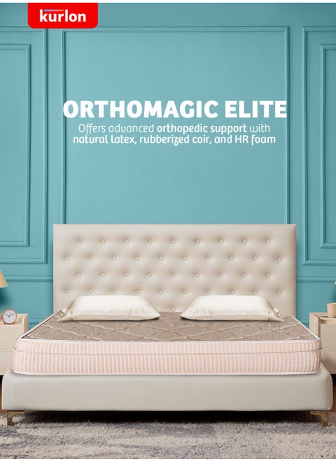 Kurl-On OrthoMagic Elite Mattress|Orthopedic Hybrid Mattress withNatural Latex, Rubberized Coir and HR Foam Layers|King Size Mattress | 200Lx200Wx20H Cms | 10 Years Warranty