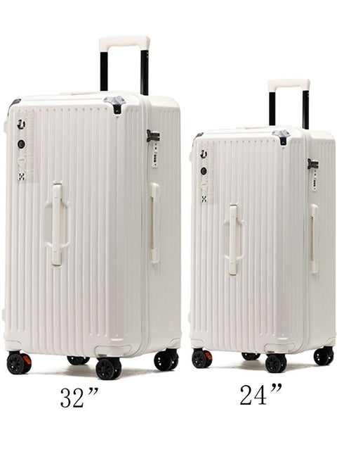 Set Of 2 Premium Expandable Aluminum Frame ABS And PC Suitcase With USB Charging Port And C Type And 5 Wheel 24/32 Inch