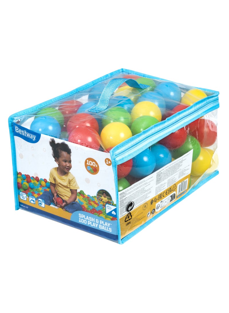 Bestway Bestway Play Balls Splash & Play 5.8cm 100 Pieces  | For Indoor and Outdoor Ball Pit  - Image 1