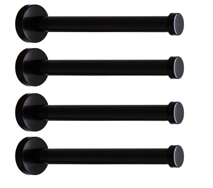 CLASSIC BLACK STAINLESS STEEL HEAVY DUTY WALL MOUNT HOOKS BATH TOWEL HOOKS COAT HANGER HANDBAG HOOKS 4 IN PACK 8