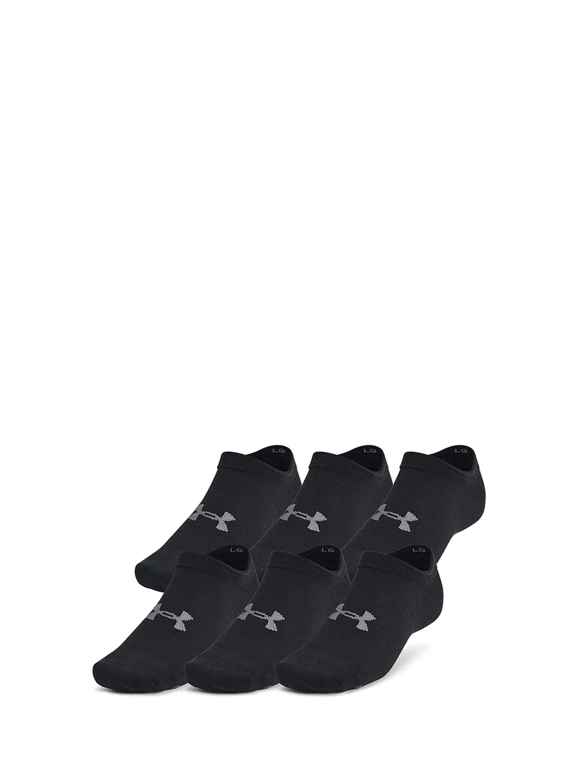 UNDER ARMOUR Unisex UA Essential 6-Pack No-Show Socks