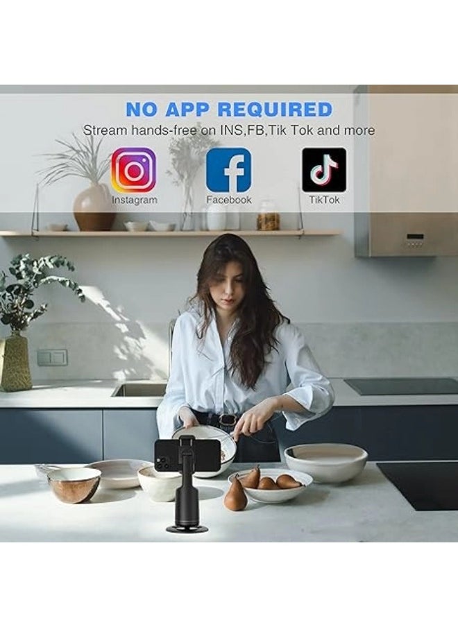 شيبشيب - حامل ثلاثي القوائم لتتبع الوجه تلقائيًا - حامل هاتف بتتبع تلقائي دوران 360 درجة، بدون تطبيق، جبل كاميرا الهاتف مع تحكم عن بُعد وتحكم بالإيماءات، حامل تصوير ذكي قابل لإعادة الشحن لتسجيل الفيديو - Image 1