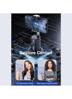 ShebSheb Auto Face Tracking Tripod - 360° Rotation Auto Tracking Phone Holder, No App, Phone Camera Mount with Remote and Gesture Control, Rechargeable Smart Shooting Holder for Video Recording, Tiktok  - Image 4