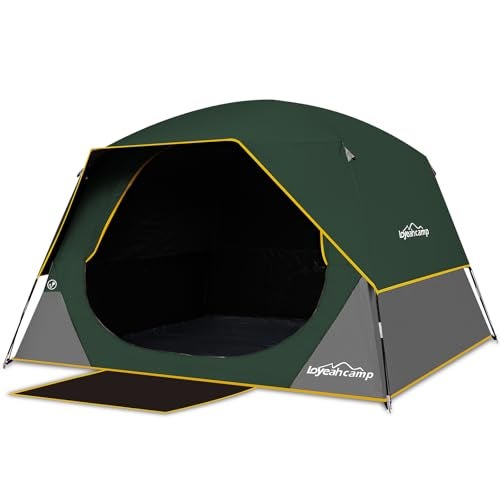 LOYEAHCAMP 4 Person Blackout Camping Tent, Easy Setup Waterproof Family Dome Tent for Camping with Rainfly, Portable Double Layer Large Family Tent for Outdoor Camping&Hiking - Image 1