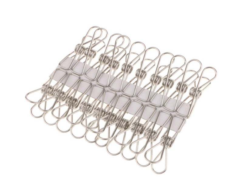 MosQuick® Stainless steel multipurpose Sturdy Clothes hanging clips, clothes drying clips , clothes pegs , clothespin ,rust proof - set of 20 clips - Image 2