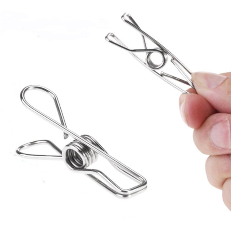 MosQuick® Stainless steel multipurpose Sturdy Clothes hanging clips, clothes drying clips , clothes pegs , clothespin ,rust proof - set of 20 clips - Image 1