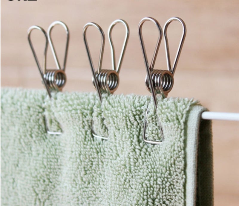 MosQuick® Stainless steel multipurpose Sturdy Clothes hanging clips, clothes drying clips , clothes pegs , clothespin ,rust proof - set of 20 clips - Image 3