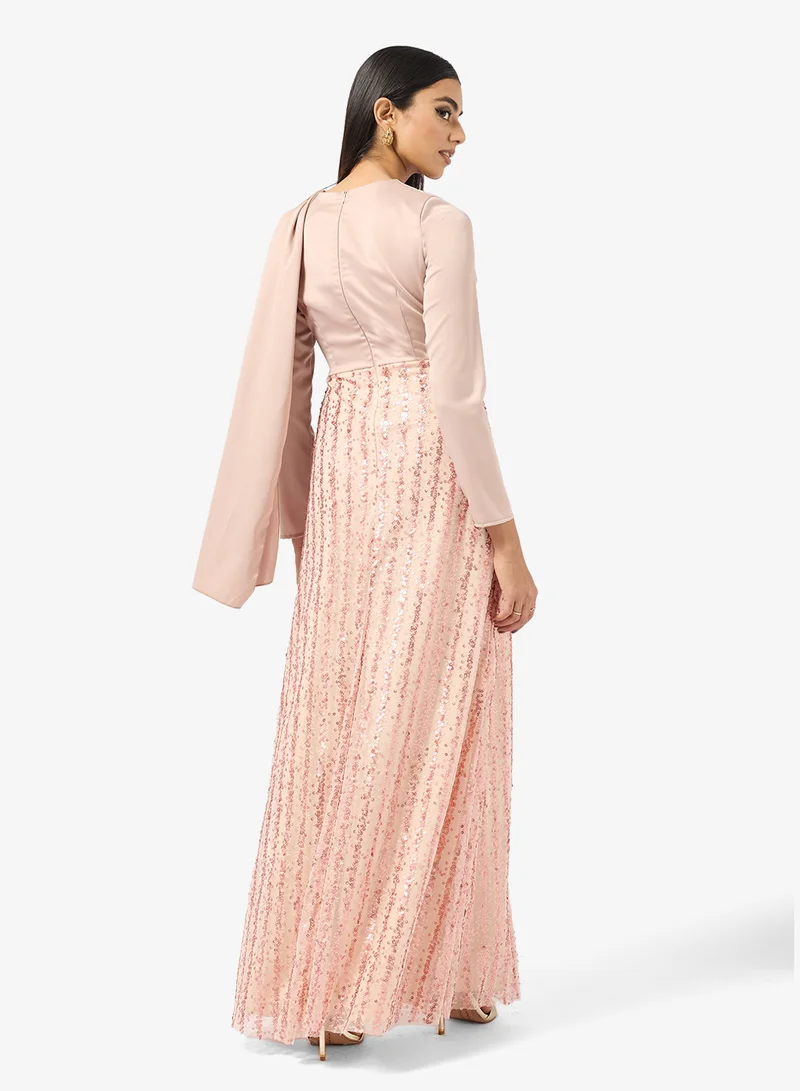 خزانة Draped Dress With Embellished Bodice