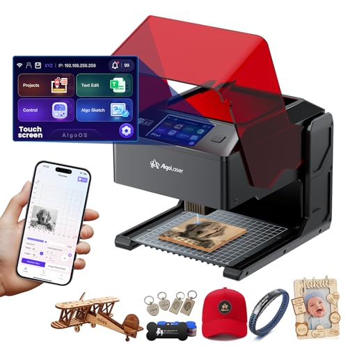 AlgoLaser 10W Portable Laser Engraver Machine: Smart Laser Engraver/Cutter with 3.5" Touchscreen & AlgoOS System - Hand Draw/Wireless Transmission/Offline - Laser Engraving for Wood,Metal,Glass - Image 1