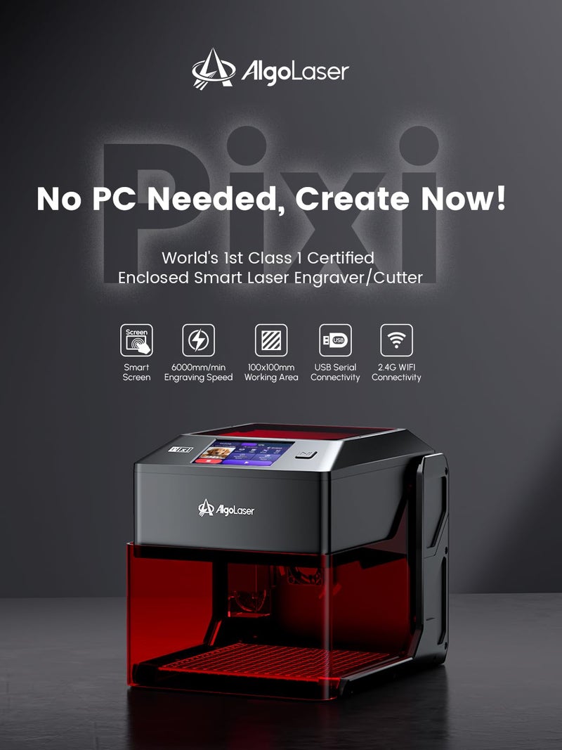 AlgoLaser 10W Portable Laser Engraver Machine: Smart Laser Engraver/Cutter with 3.5" Touchscreen & AlgoOS System - Hand Draw/Wireless Transmission/Offline - Laser Engraving for Wood,Metal,Glass - Image 2