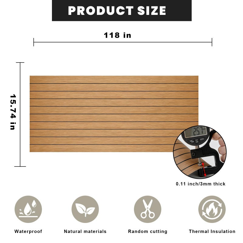NAMAII 3D Wall Panels Peel and Stick â€“ 15.74"x118" PVC FauxWood Grain Texture, Self Adhesive Waterproof Wall Covering, DIY Accent Wall, Sofa Background Backsplash & Modern Home Decor, Covers 12.9 sq.ft - Image 2