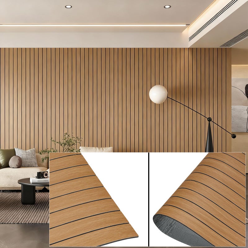 NAMAII 3D Wall Panels Peel and Stick â€“ 15.74"x118" PVC FauxWood Grain Texture, Self Adhesive Waterproof Wall Covering, DIY Accent Wall, Sofa Background Backsplash & Modern Home Decor, Covers 12.9 sq.ft - Image 1