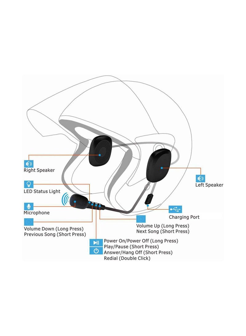 GGOOT Waterproof Moto Wireless Anti-interference Helmet Headset Intercom For Motorcycle T2 Motorcycle Helmet Headset - Image 3