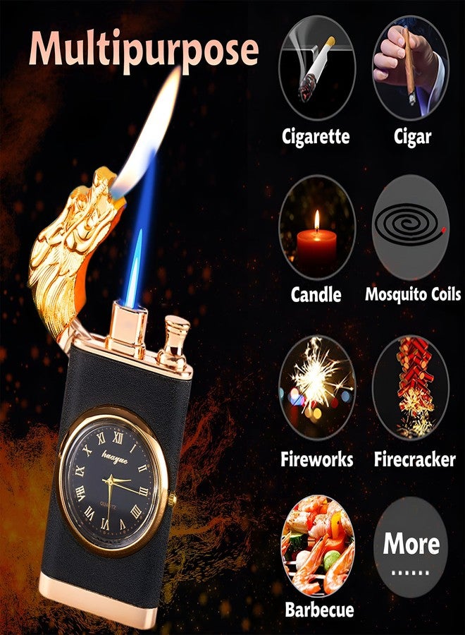 XQBBIDM Torch Lighter, Frosted Magic Dual Flame Dragon Lighter with Fashion Design,Creative Adjustable Flame Windproof Lighter,Cool Jet Flame Lighter Refillable Butane for Gifts Outdoor(Without Butane)-Dragon - Image 2