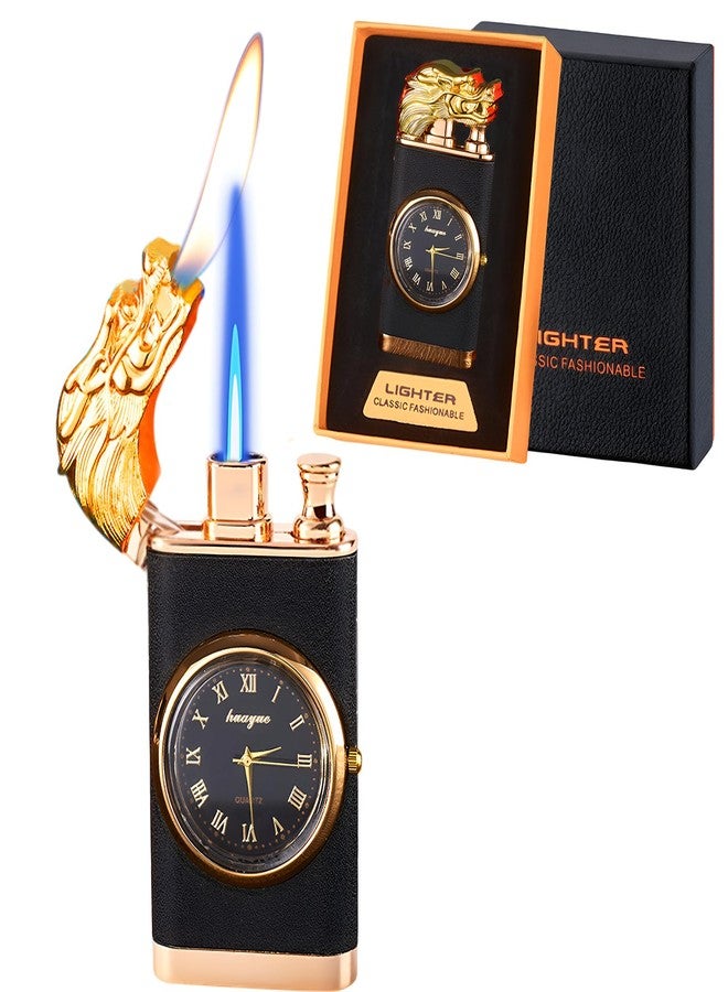 XQBBIDM Torch Lighter, Frosted Magic Dual Flame Dragon Lighter with Fashion Design,Creative Adjustable Flame Windproof Lighter,Cool Jet Flame Lighter Refillable Butane for Gifts Outdoor(Without Butane)-Dragon - Image 1