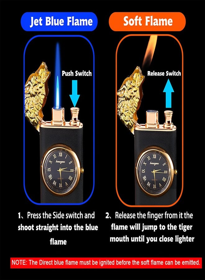 XQBBIDM Torch Lighter, Frosted Magic Dual Flame Dragon Lighter with Fashion Design,Creative Adjustable Flame Windproof Lighter,Cool Jet Flame Lighter Refillable Butane for Gifts Outdoor(Without Butane)-Dragon - Image 3