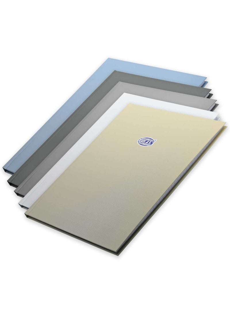 FIS Pack of 5 Hard Cover Notebook A4 Single Line, 100Sheets, Assorted  5 Colors -FSNBA4SL100AST - Image 1