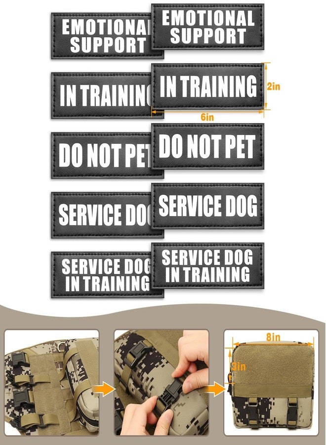 WINSEE Tactical Dog Harness with Dog Leash, Service Working MOLLE Vest with 10 Pet Patches for Dog, No Pull Military Harness and Backpack for Training Hunting Walking - Image 5