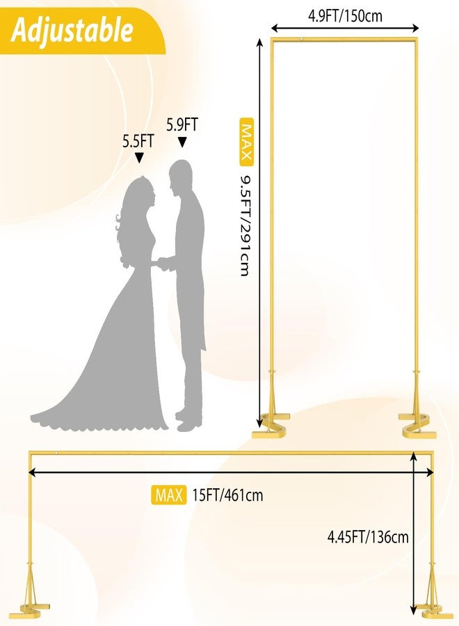 HAITRAL Gold Backdrop Stand Photo Studio Adjustable Background Stand - Image 4