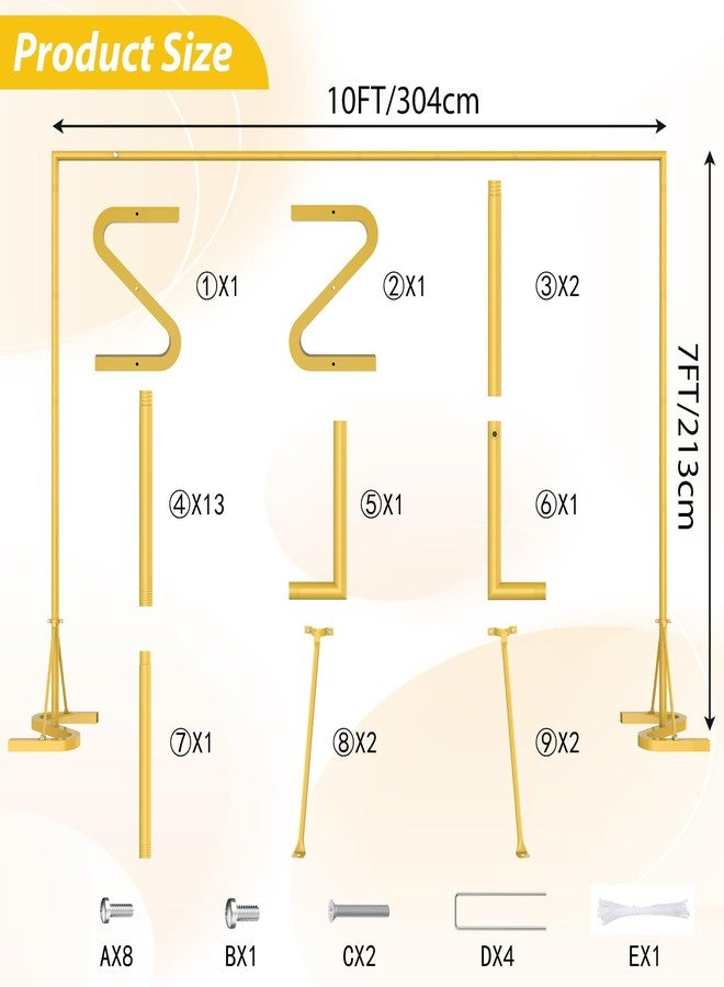 HAITRAL Gold Backdrop Stand Photo Studio Adjustable Background Stand - Image 3