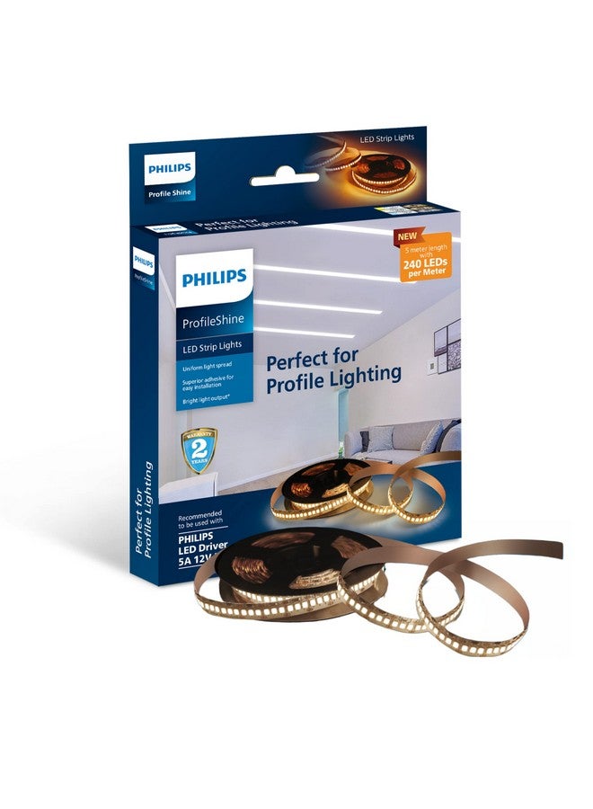 PHILIPS Polycarbonate LED Profile Light for Ceiling|5-Meter LED Strip Light for Home Decoration|Profile Shine, Natural White|Pack of 1 (Driver Required Separately) - Image 1