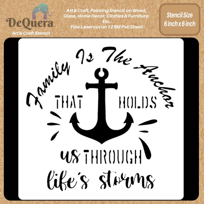 DeQuera Art Craft Stencil for Painting on Wood Funiture Wall use for Home Dcor Wardrobe Dcor Living Room Bedroom Study Room Size 6 x 6 inch D55 - Image 2