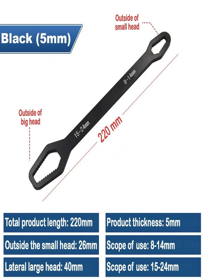 MEZON Universal Multifunctional Double-Ended Torx Wrench Hexagonal Adjustable Tool for Bicycle, Motorcycle, Car Repair (8-14mm/15-24mm, Medium) - Image 2