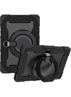 Case Compatible with Honor Pad 9 12.1 inch, Shockproof Case with Pencil Holder, Rotating Large Ring Hanging Kickstand for Kids, Multi-Angle Bracket Cover for Honor Pad 9