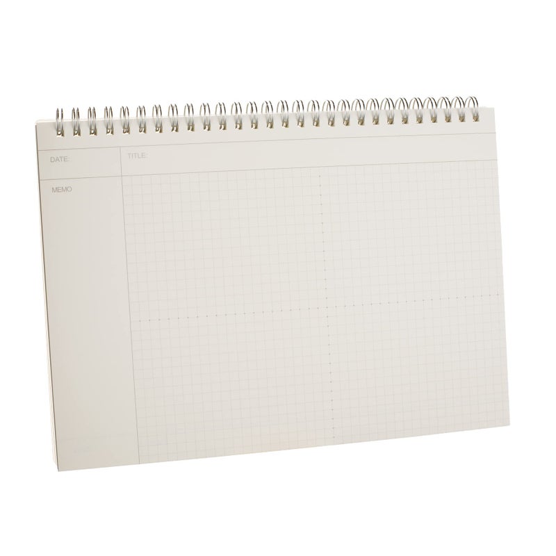 TWONE Spiral Graph Paper Notebook with Transparent Plastic Cover, 60 Sheets, 7" x 10" for Home, School, Math,Cornell Notes, College Students - Image 1