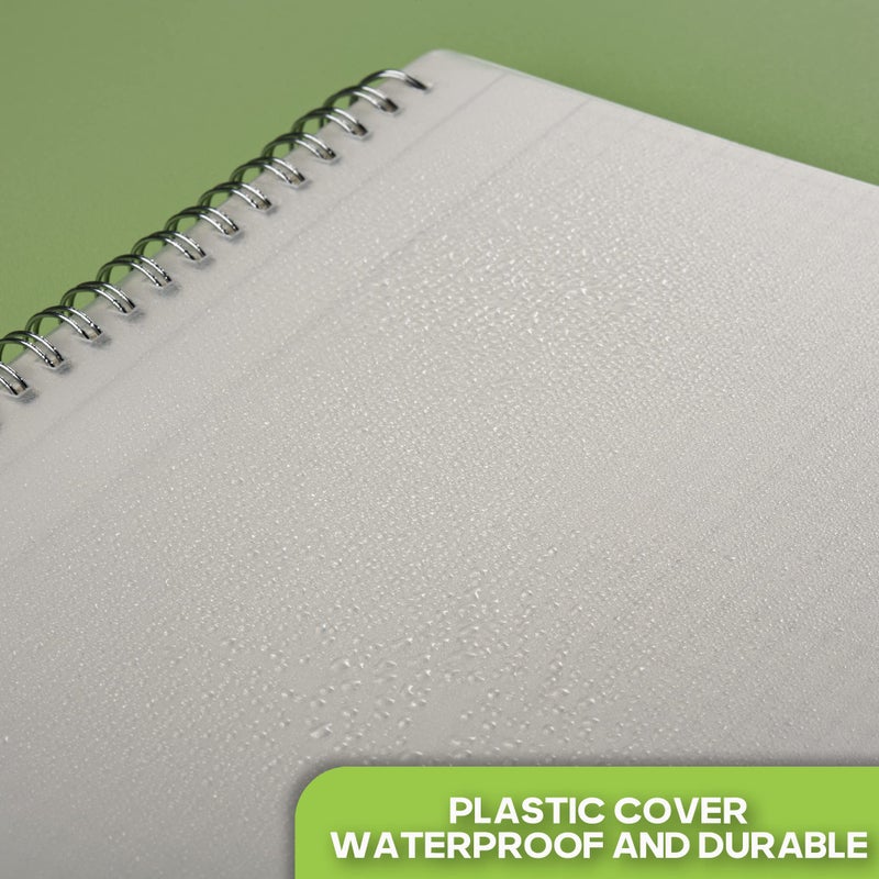 TWONE Spiral Graph Paper Notebook with Transparent Plastic Cover, 60 Sheets, 7" x 10" for Home, School, Math,Cornell Notes, College Students - Image 3