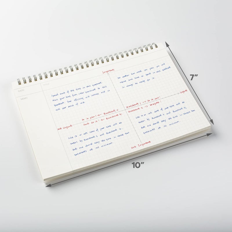 TWONE Spiral Graph Paper Notebook with Transparent Plastic Cover, 60 Sheets, 7" x 10" for Home, School, Math,Cornell Notes, College Students - Image 4