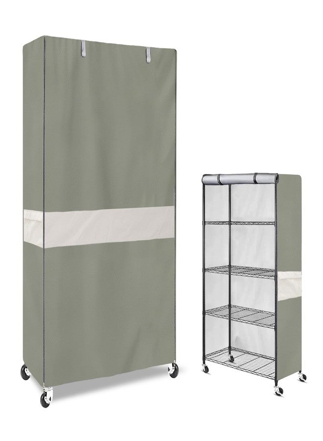 SoloToo Heavy-Duty Waterproof Wire Shelf Cover, Garage Storage Shelving Protector, Universal Fit 36 x 18 x 72 Inch Rack Covers with 1" Tolerance (Sage Green) - Image 1