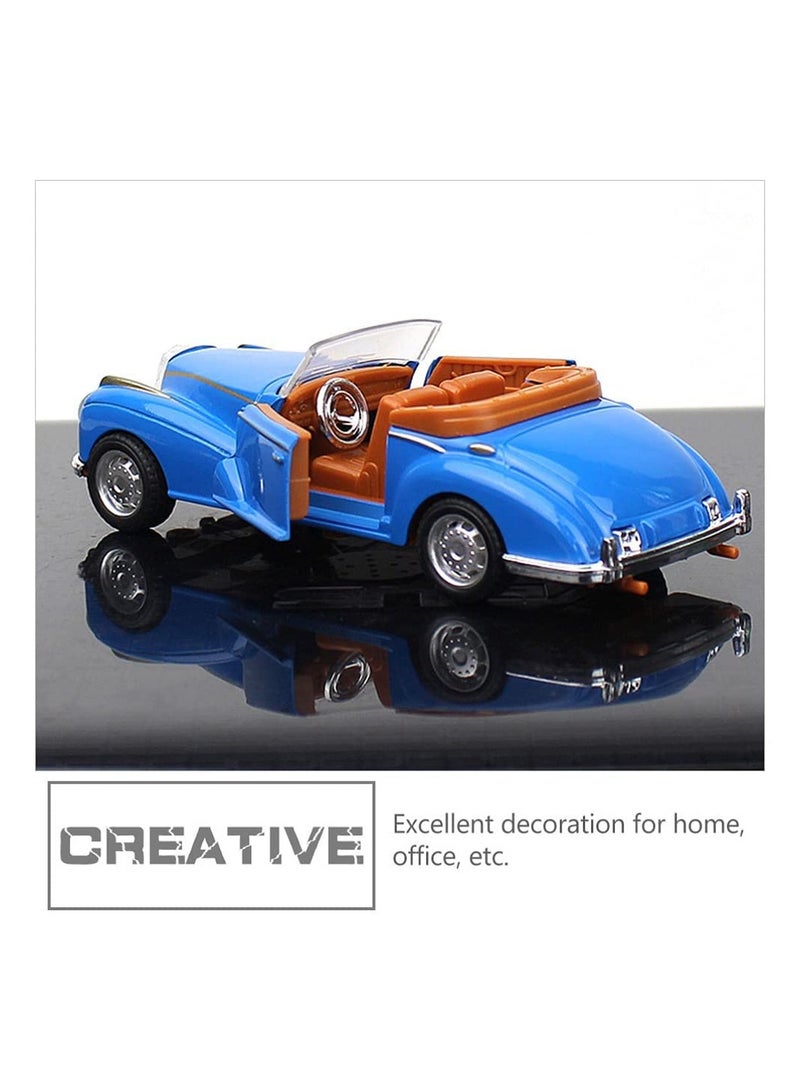 Excefore Vintage Car Model Retro Car Model Toy Diecast Vehicle Classic Car Figurine Collectible for Kids Adults Gift Car Lover Present Blue - Image 3