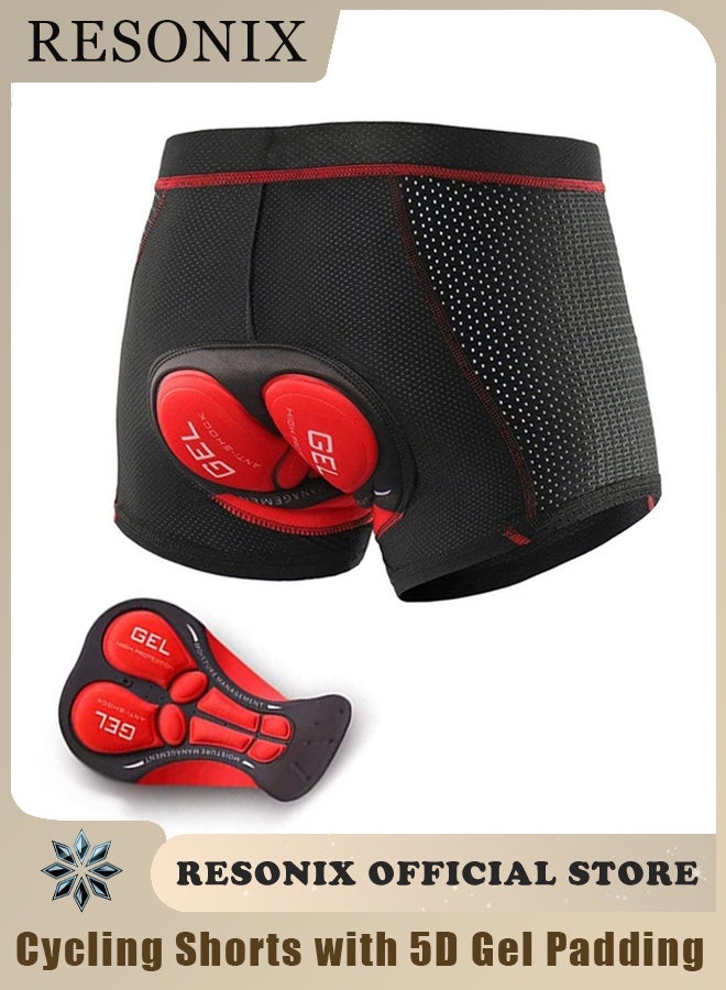 RESONIX Men’s Cycling Shorts with 5D Gel Padding - Breathable Quick-Dry Bike Underwear, Anti-Slip Waistband MTB Road Bike & Motorcycle Riding (XL) - Image 1