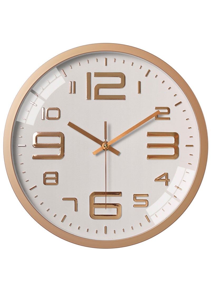 Qiccijoo Qiccijoo Wall Clock 12-inch Silent Non-Ticking Round Wall Clocks Battery Operated Easy to Read for Home/Office/School/Kitchen/Bedroom/Living Room(Gold)  - Image 1