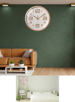 Qiccijoo Wall Clock 12-inch Silent Non-Ticking Round Wall Clocks Battery Operated Easy to Read for Home/Office/School/Kitchen/Bedroom/Living Room(Gold) - view 5
