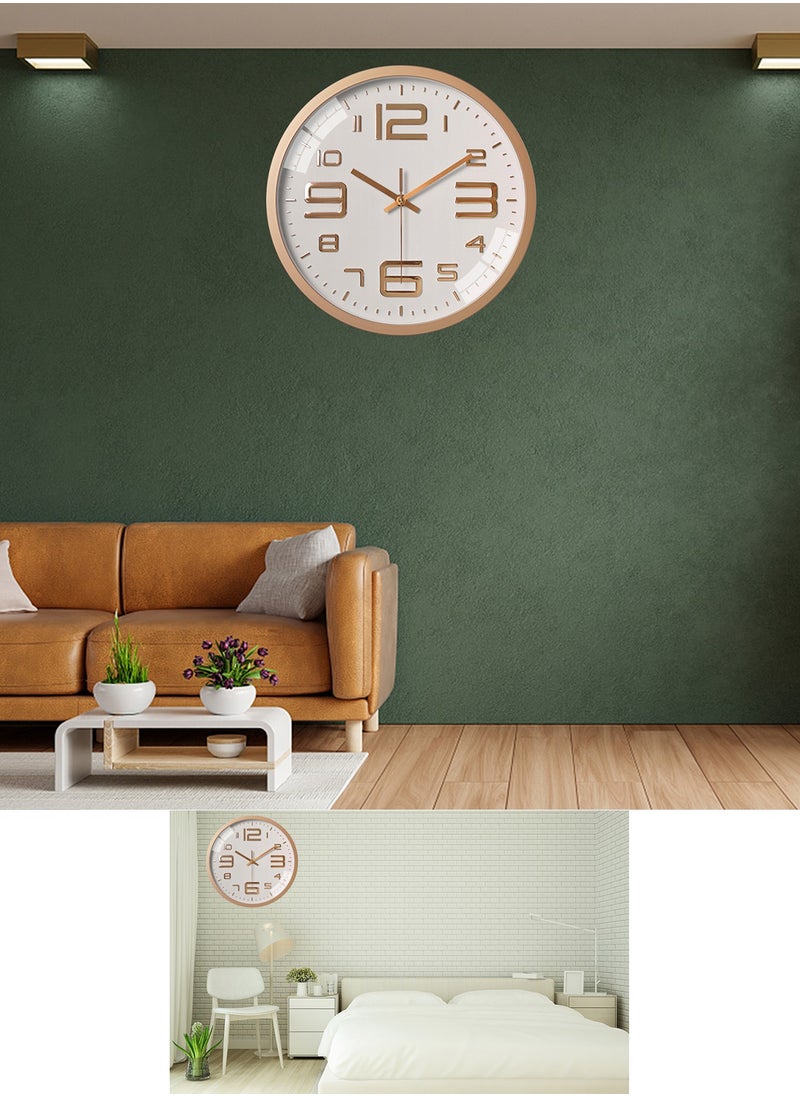 Qiccijoo Qiccijoo Wall Clock 12-inch Silent Non-Ticking Round Wall Clocks Battery Operated Easy to Read for Home/Office/School/Kitchen/Bedroom/Living Room(Gold)  - Image 5
