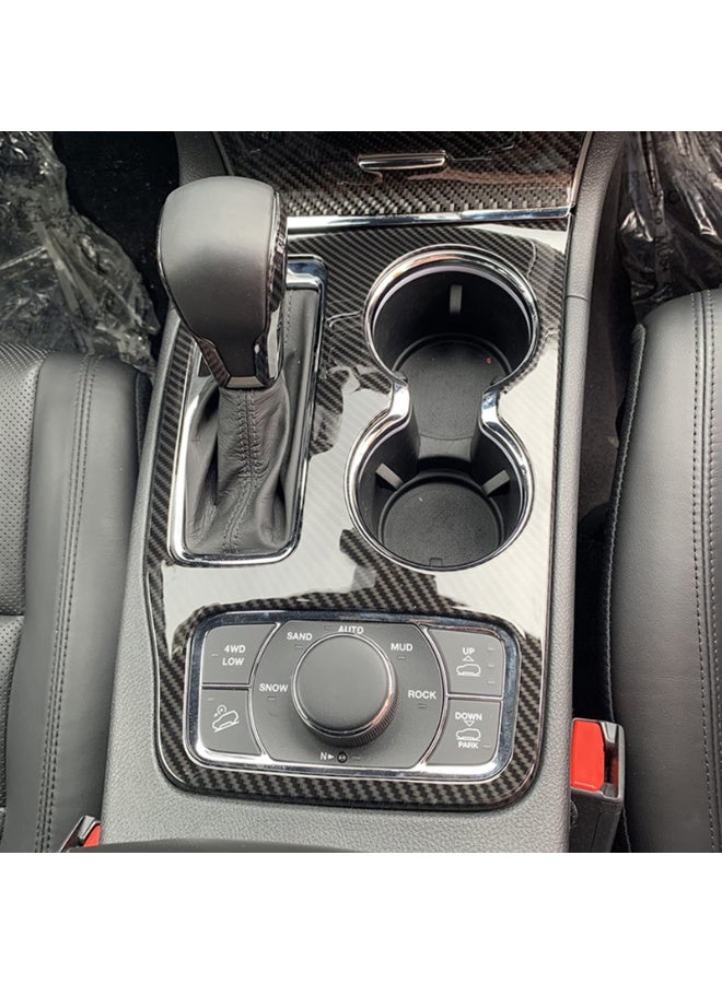 Real Carbon Fiber Gear Shift Cup Holder Cover Trim for Jeep Grand Cherokee 2016-2021 - Image 1