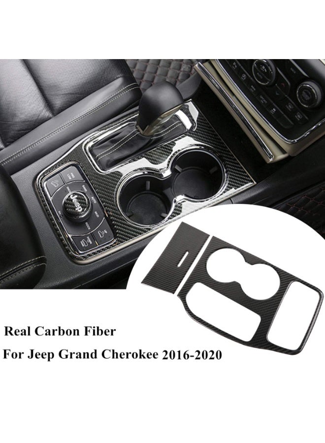 Real Carbon Fiber Gear Shift Cup Holder Cover Trim for Jeep Grand Cherokee 2016-2021 - Image 5