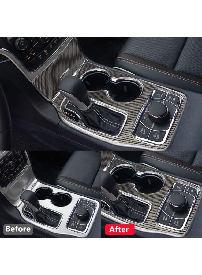 Real Carbon Fiber Gear Shift Cup Holder Cover Trim for Jeep Grand Cherokee 2016-2021 - Image 2