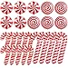Villorem 25Pcs Christmas Candy Cane Balloons Red Round Candy Foil Balloons for Christmas Birthday Party Holiday Photo Backdrop Candies Theme Decoration Party Supplies - Image 2
