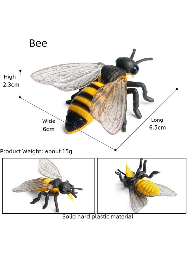 نموذج حشرة حيوان واقعي للأطفال، عسل النحل الأصفر، دبور النحل، لعبة مزحة بلاستيكية، لعبة زينة تعليمية معرفية - اللون: ZZ نموذج حشرة متوسط ​​12 مجموعة - Image 4