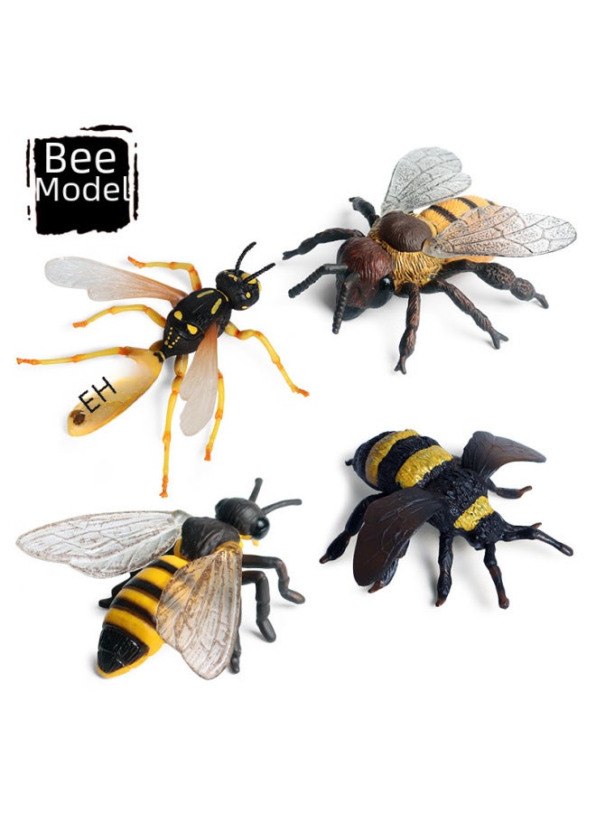 نموذج حشرة حيوان واقعي للأطفال، عسل النحل الأصفر، دبور النحل، لعبة مزحة بلاستيكية، لعبة زينة تعليمية معرفية - اللون: ZZ نموذج حشرة متوسط ​​12 مجموعة - Image 2