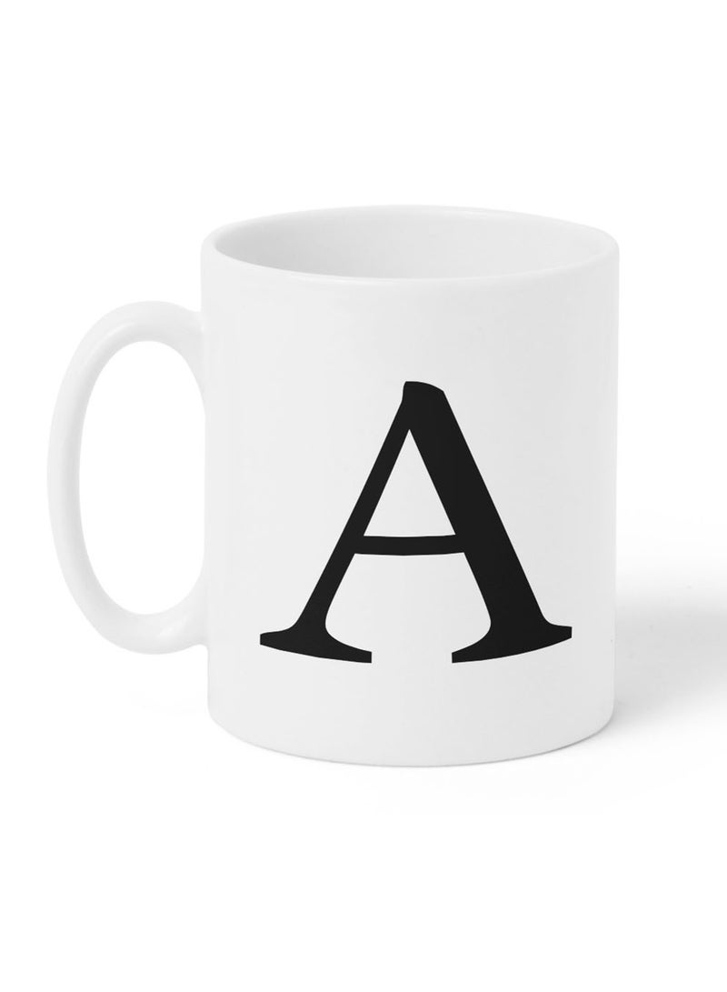 LOWHA 11 oz Ceramic Mug with Letter A Design on Both Sides - Image 1