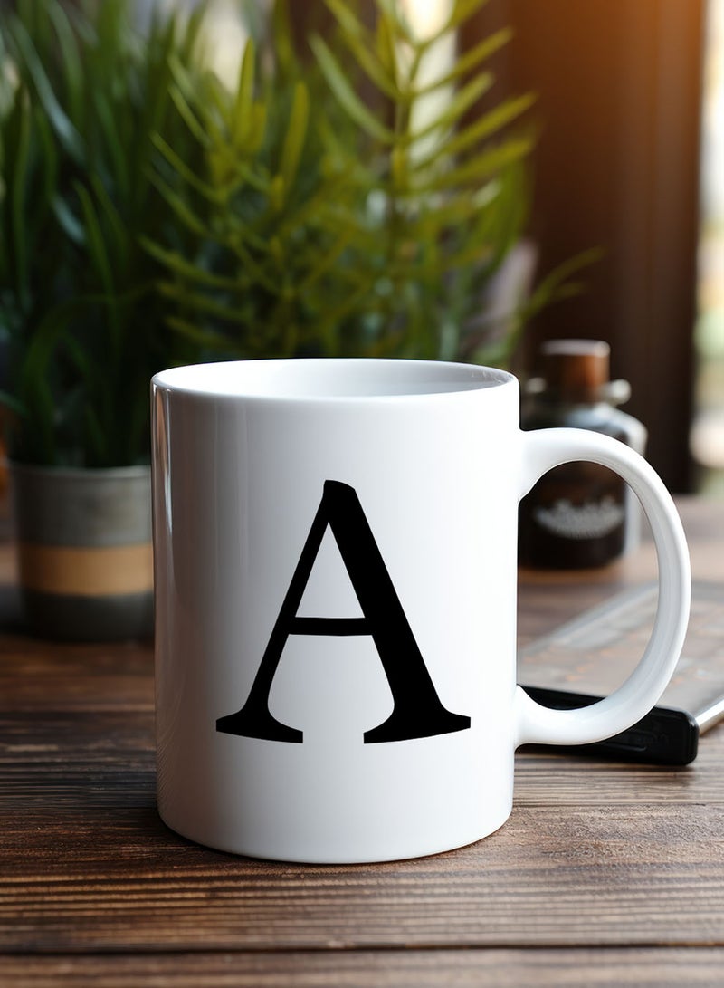 LOWHA 11 oz Ceramic Mug with Letter A Design on Both Sides - Image 2